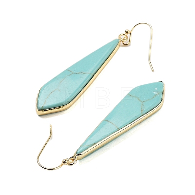 Synthetic Turquoise Dangle Earrings EJEW-P145-03G-1