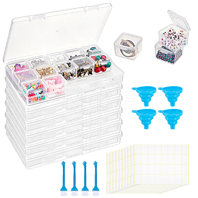 6 Sets 15 Grids Rectangle Plastic Organizer Boxes CON-GA0001-39B-1