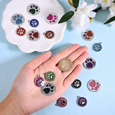 20Pcs 20 Style Enamel Pendants ENAM-SZ0001-56-1