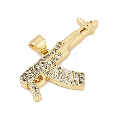 Brass Micro Pave Cubic Zirconia Pendants KK-U058-59B-G-1
