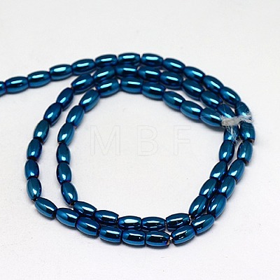 Electroplate Non-magnetic Synthetic Hematite Beads Strands G-J168-6x4mm-02-1