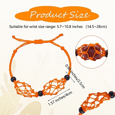 Adjustable Braided Nylon Cord Macrame Pouch Bracelet Making AJEW-SW00013-14-1