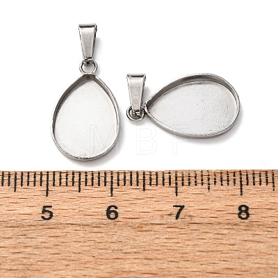 304 Stainless Steel Pendant Cabochon Settings STAS-D379-01A-P-1