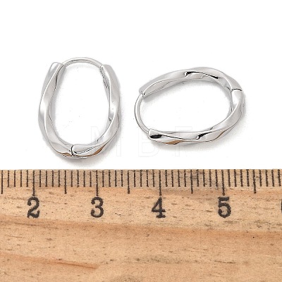 Brass Twist Hoop Earrings EJEW-Q014-02P-1