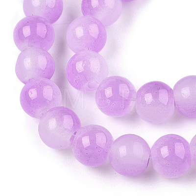 Baking Painted Imitation Jade Glass Round Bead Strands DGLA-N003-10mm-04-1