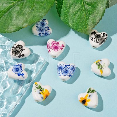 20Pcs 4 Color Handmade Porcelain Ceramic Beads DIY-FS0002-43-1