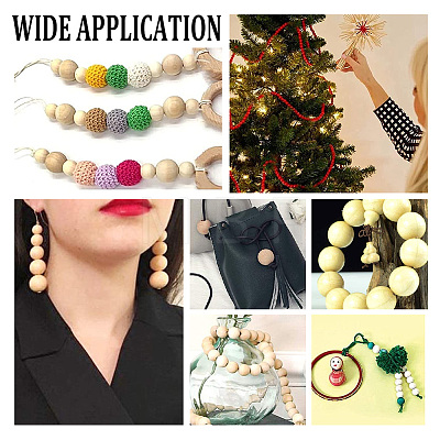 180Pcs 18 Styles Natural Wooden Beads WOOD-PH0002-38-1