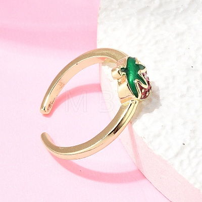 Brass Cuff Open Rings for Women RJEW-C164-05B-G-1