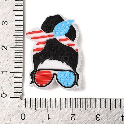 Independence Day Silicone Focal Beads SIL-R147-01E-1