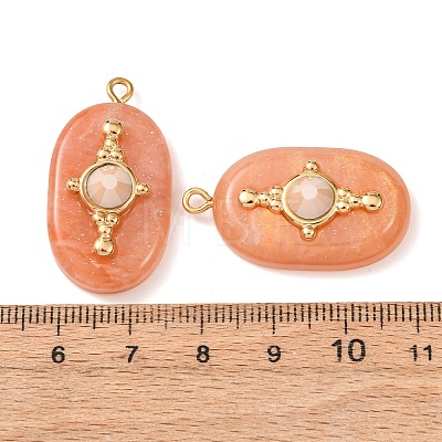 304 Stainless Steel Resin Pendants STAS-F352-01G-01-1