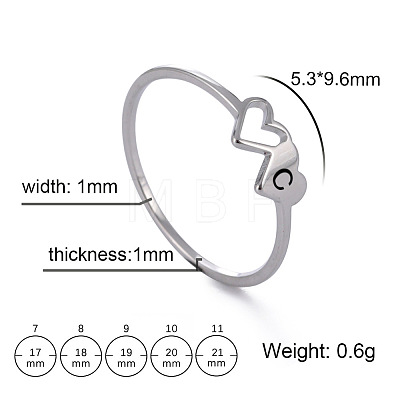 304 Stainless Steel Finger Rings for Women Men FS-WGB974C-09-1