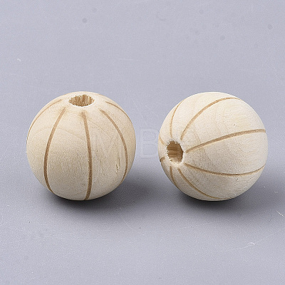 Natural Wood Beads X-WOOD-S053-44-1