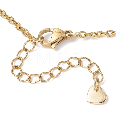 Natural Amber Chip Pendant Bib Necklaces with 304 Stainless Steel Cable Chains NJEW-JN05942-1