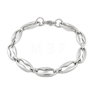 304 Stainless Steel Coffee Bean Chain Bracelets for Women Men BJEW-F488-45P-1