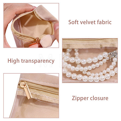 Velveteen Jewelry Zipper Bags ABAG-WH0048-84-1