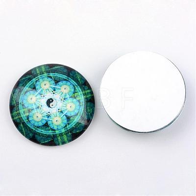 Glass Cabochons GGLA-L012-25mm-29-1