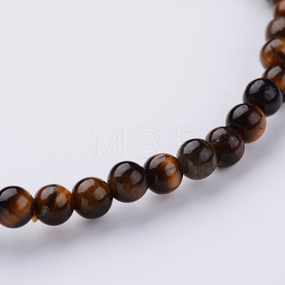 Natural Tiger Eye Beaded Stretch Bracelets X-BJEW-JB02459-02-1