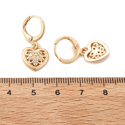 Brass Micro Pave Clear Cubic Zirconia Hoop Earrings for Women EJEW-G428-24G-02-1