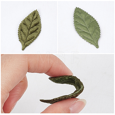 100Pcs Cloth Artificial Leaves AJEW-CY0002-81-1