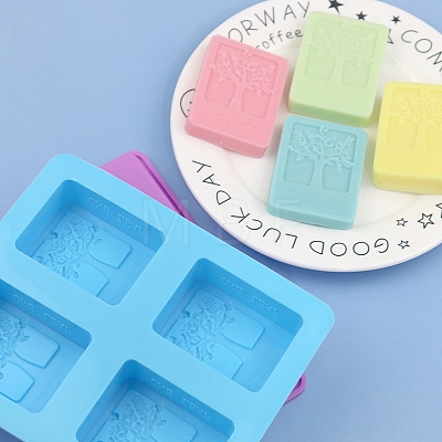 DIY Silicone Tree of Life Pattern Rectangle Soap Molds TREE-PW0001-47-1