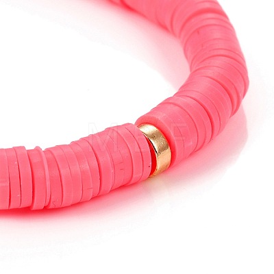 Handmade Polymer Clay Heishi Beads Stretch Bracelets BJEW-JB05306-05-1