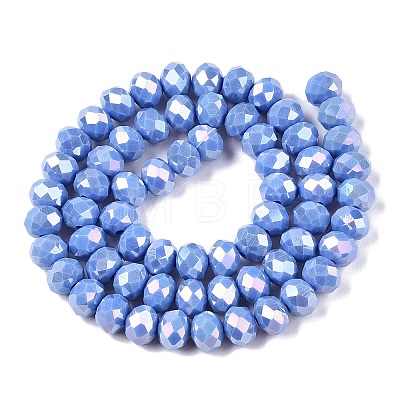 Electroplate Glass Beads Strands EGLA-A044-P8mm-B17-1