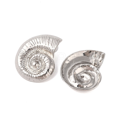 Conch Alloy Stud Earrings for Women EJEW-A112-07P-1