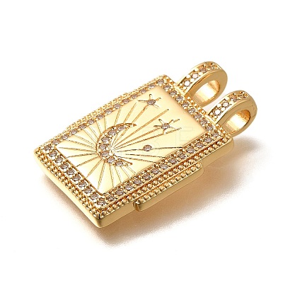 Brass Micro Pave Cubic Zirconia Pendants KK-U055-06A-02-1