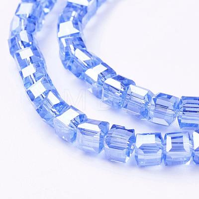 Electroplate Glass Beads Strands EGLA-R030-4x4mm-M-1