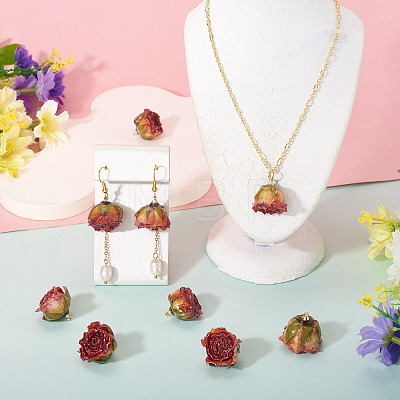 10Pcs Preserved Rose Pendants KY-TA0001-59C-1