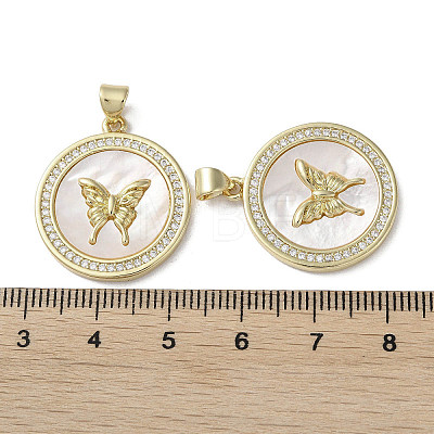 Brass Micro Pave Cubic Zirconia Pendants KK-G485-04G-1