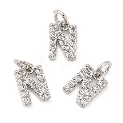 Brass Micro Pave Grade AAA Cubic Zirconia Charms ZIRC-P067-11P-N-NR-1