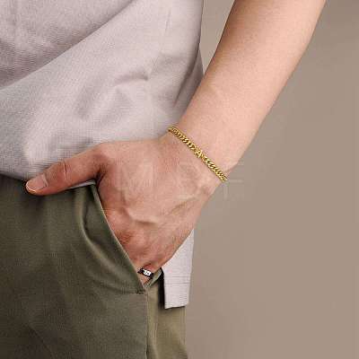 Letter 304 Stainless Steel Link Bracelets FS-WG7830E-01-1