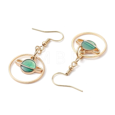 304 Stainless Steel with Alloy Enamel Dangle Earrings EJEW-JE06028-1