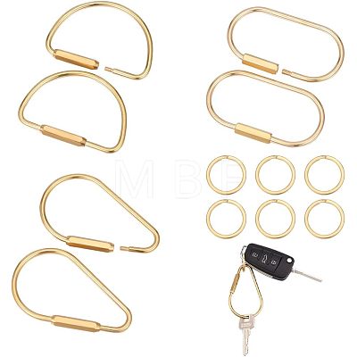 12Pcs 4 Styles Brass Keychain Clasps FIND-CA0005-87-1