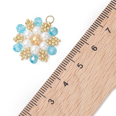 TOHO Glass Seed Beaded Pendants PALLOY-MZ01276-01-1