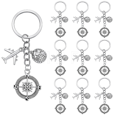 20Pcs 2 Styles Alloy Keychains KEYC-SC00029-1