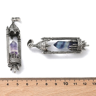 Natural Fluorite Faceted Pointed Bullet Shaped Big Pendants G-P613-01AS-03-1