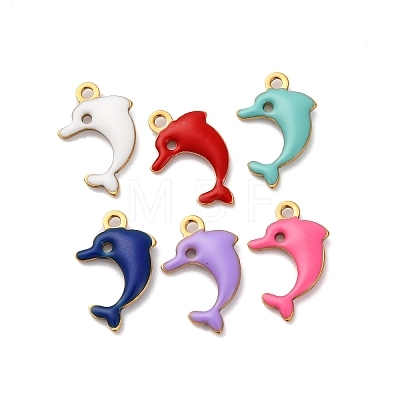 304 Stainless Steel Enamel Charms STAS-Q363-14C-G-1