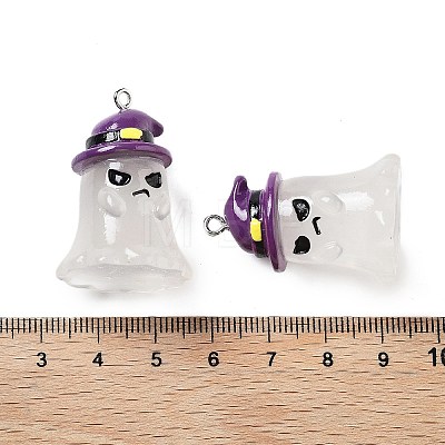 Halloween Theme Baking Painted Resin Pendants RESI-G103-01D-1