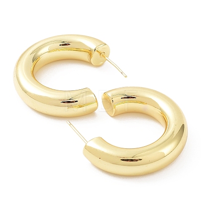 Rack Plating Brass Arch Stud Earrings X-EJEW-B027-07G-03-1