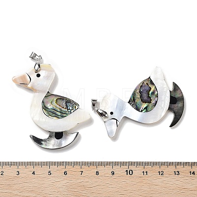 Natural Paua Shell & Black Lip Shell & White Shell Pendants FIND-A041-02E-P-1