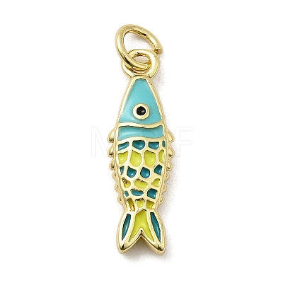 Brass Enamel Pendants X1-KK-A266-39G-04-1