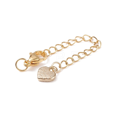 304 Stainless Steel Chain Extenders with Heart Alloy Enamel Charm FIND-JF00097-1