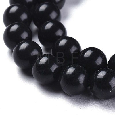 Natural Black Stone Beads Strands X-G-I288-A02-6mm-1