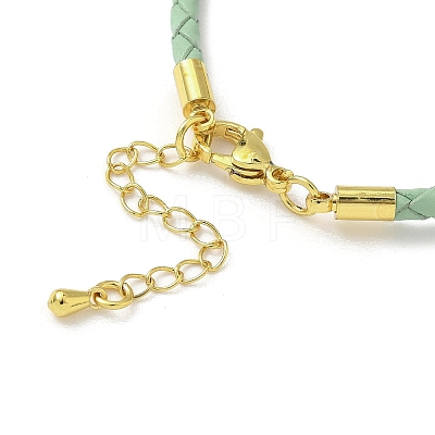 3MM Braided Round Imitation Leather Cord Bracelet Making MAK-S075-01G-K-1