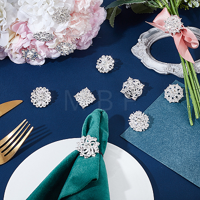 12Pcs Flower Alloy Rhinestone Brooches for Clothes JEWB-WH0020-073S-1