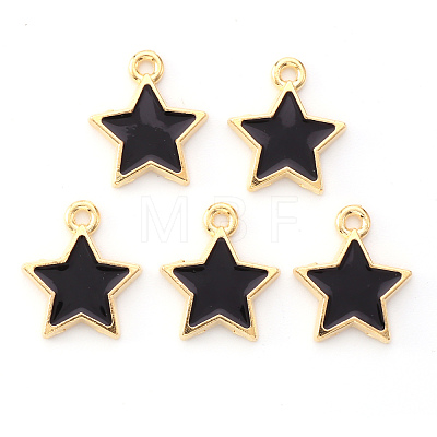 Light Gold Plated Alloy Enamel Pendants ENAM-R136-21C-1