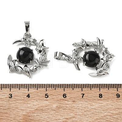Natural Obsidian Pendants G-B194-01P-08-1
