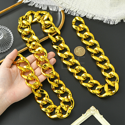 1Pc Acrylic Cuban Link Chain Necklaces for Men NJEW-SP0001-09B-G-1